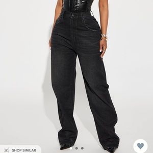 Fashion Nova black baggy wide leg jeans